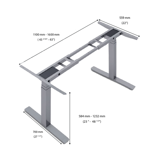 Frame Dimensions Rocky Mountain Desks