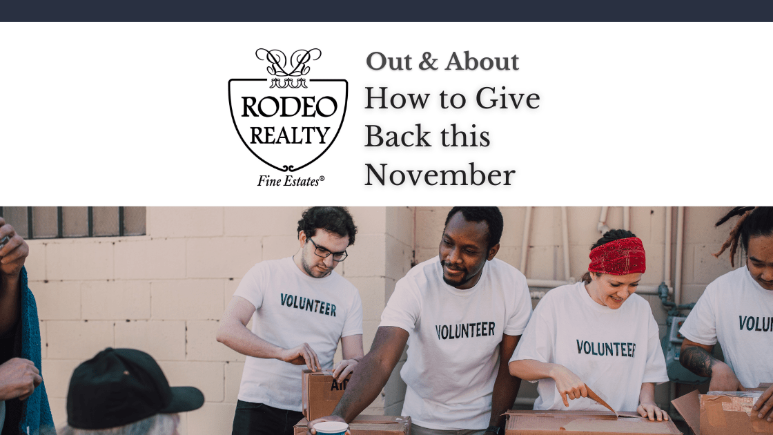 How to Give Back this November Out & About Rodeo Realty