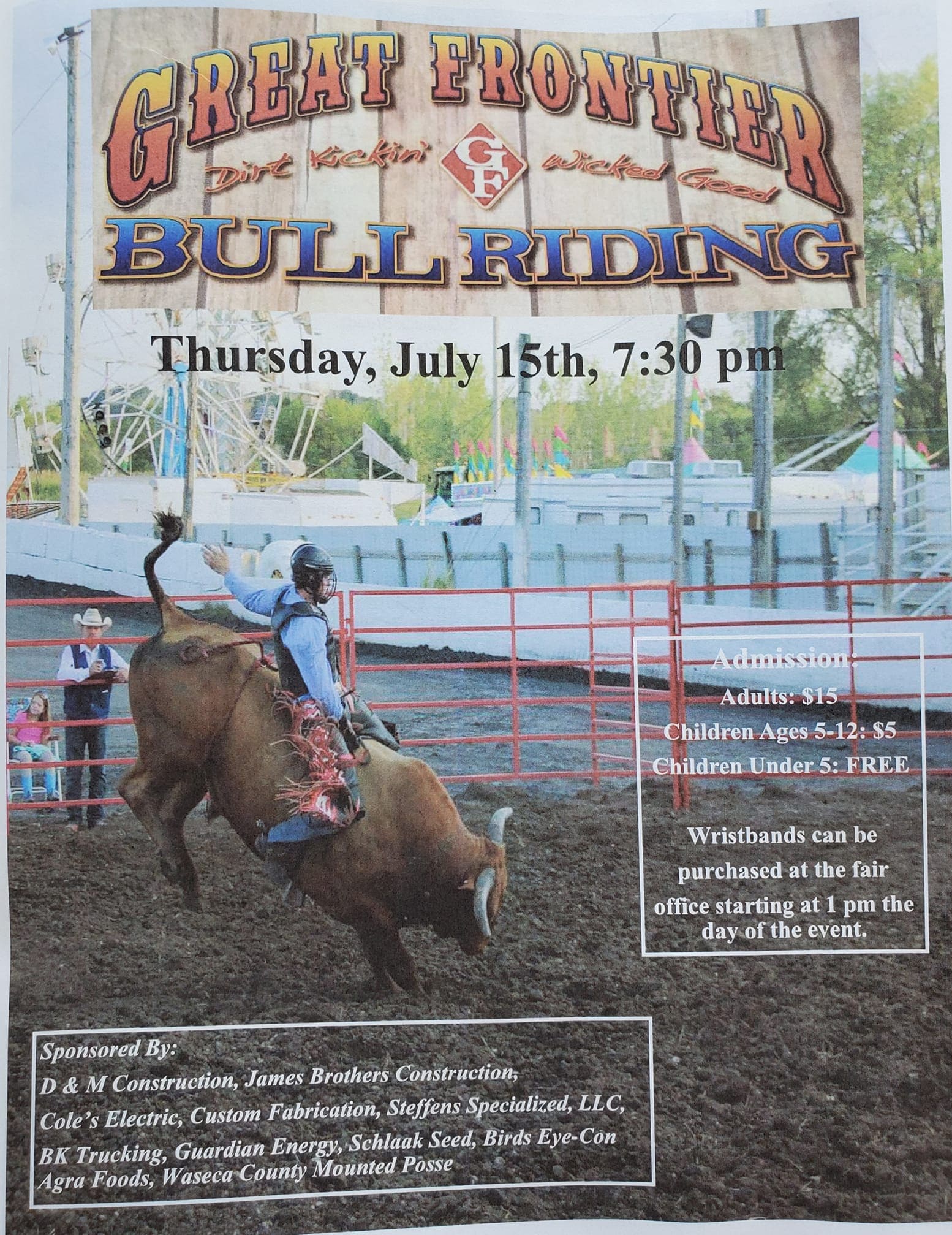 Waseca County Free Fair and Rodeo Great Frontier Bull Riding Co