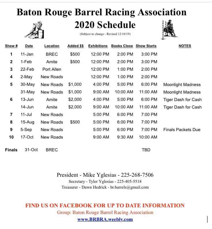 New Roads Baton Rouge Barrel Racing 2024