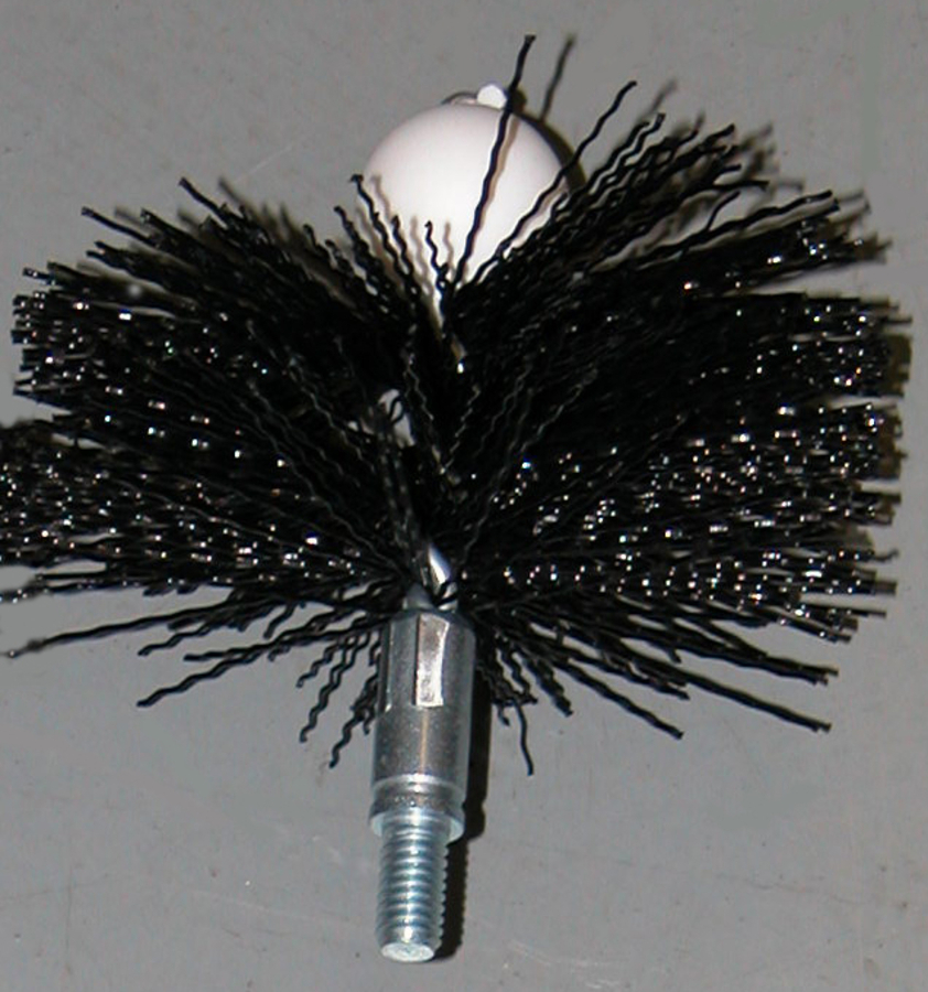 4" Pellet Stove Brush, twisted wire center w/ ball tip, 5/1618 thread