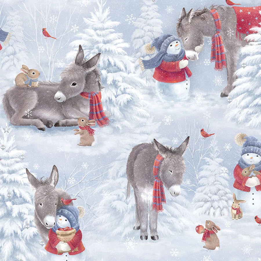 Little Donkey Christmas Flannel Print Craft Collective