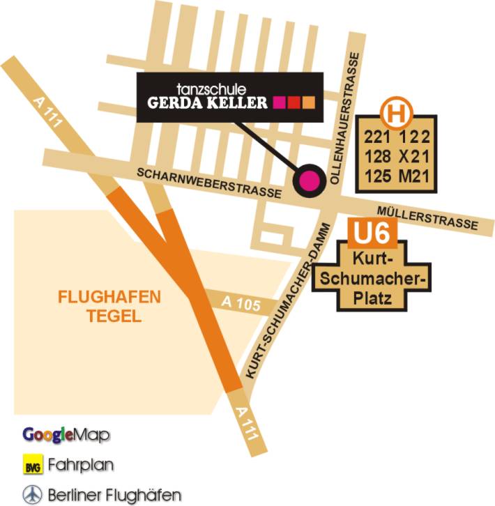 ADTV Tanzschule Gerda Keller in Berlin Reinickendorf LAGEPLAN