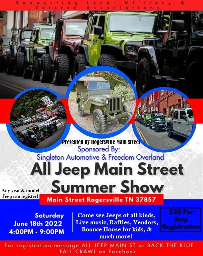 All Jeep Main Street Summer Show Rogersville Tennessee Chamber of