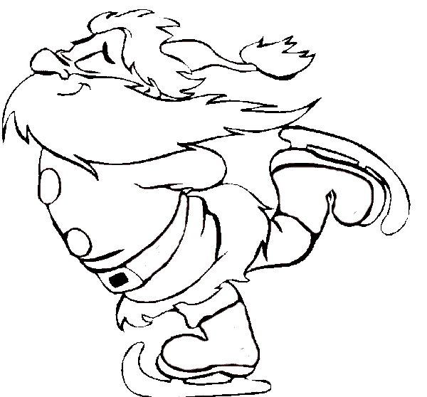 Santa Claus Skating Coloring Book Page Santa Ice Skating in Winter