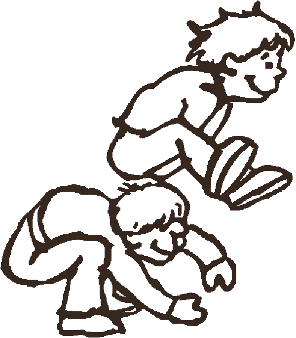 Leapfrog Coloring Book Page Kids playing leapfrog coloring page
