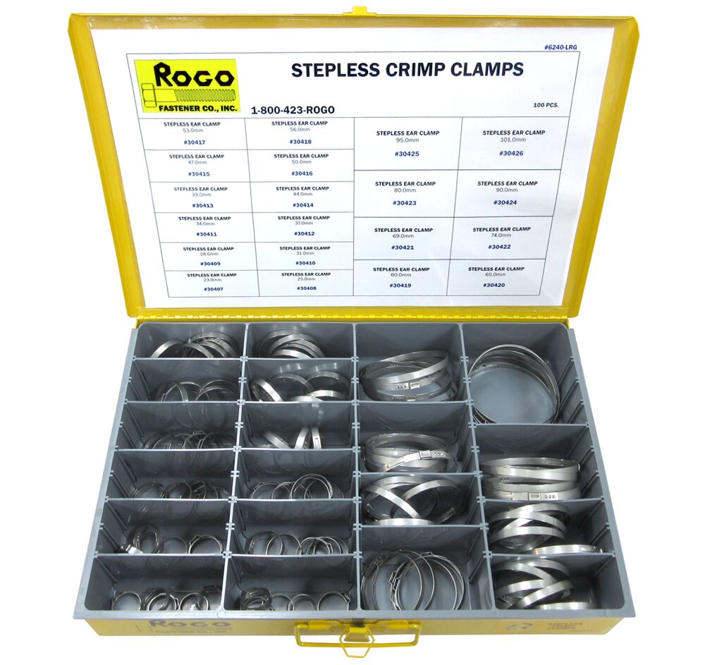 Rogo Fastener Co., Inc. Stepless Crimp Clamps