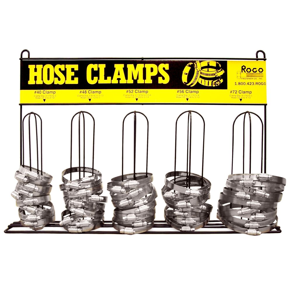 Hose Clamps & Rack 50 Hose Clamps & Rack Rogo Fastener Co., Inc.