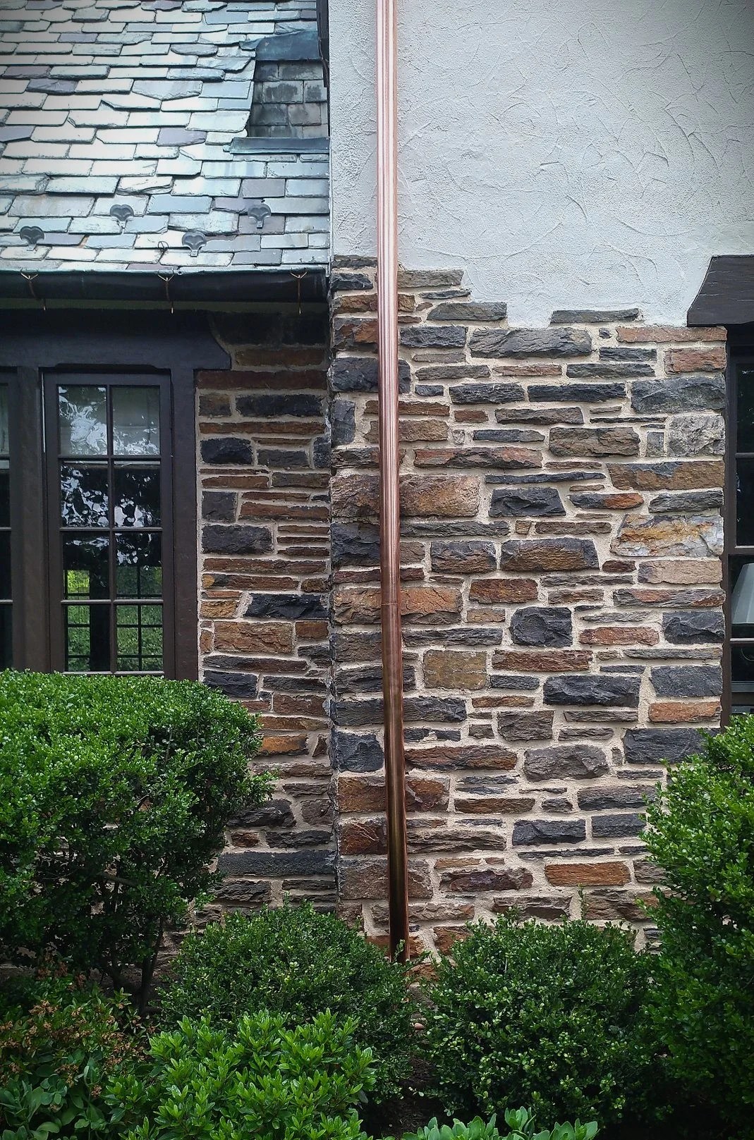 Copper Gutter and Downspout Installation Roland Slate Service Co., Inc.
