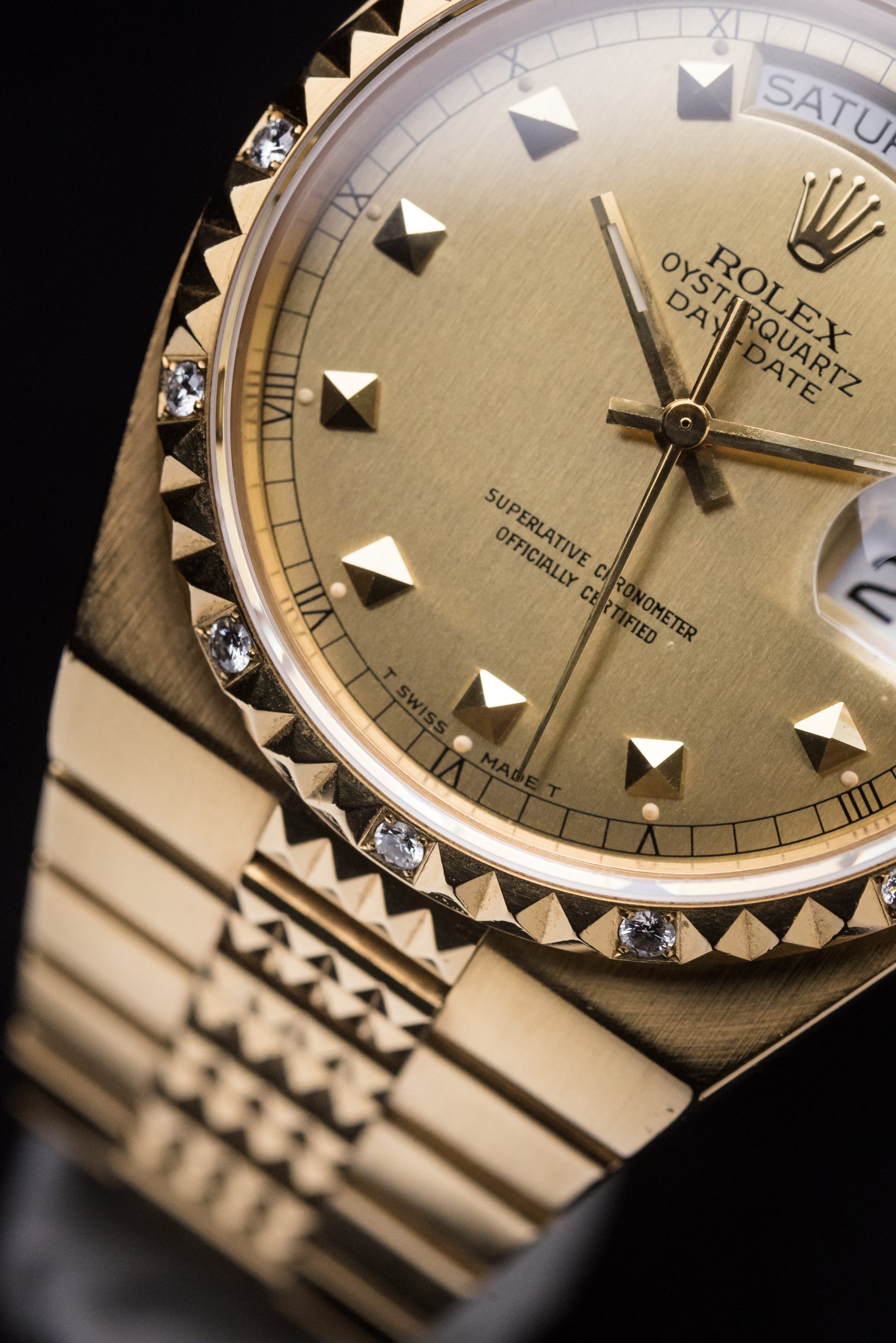 Rolex Day Date Quartz ref. 19038 Egyptian Pyramid in 18k Yellow Gold