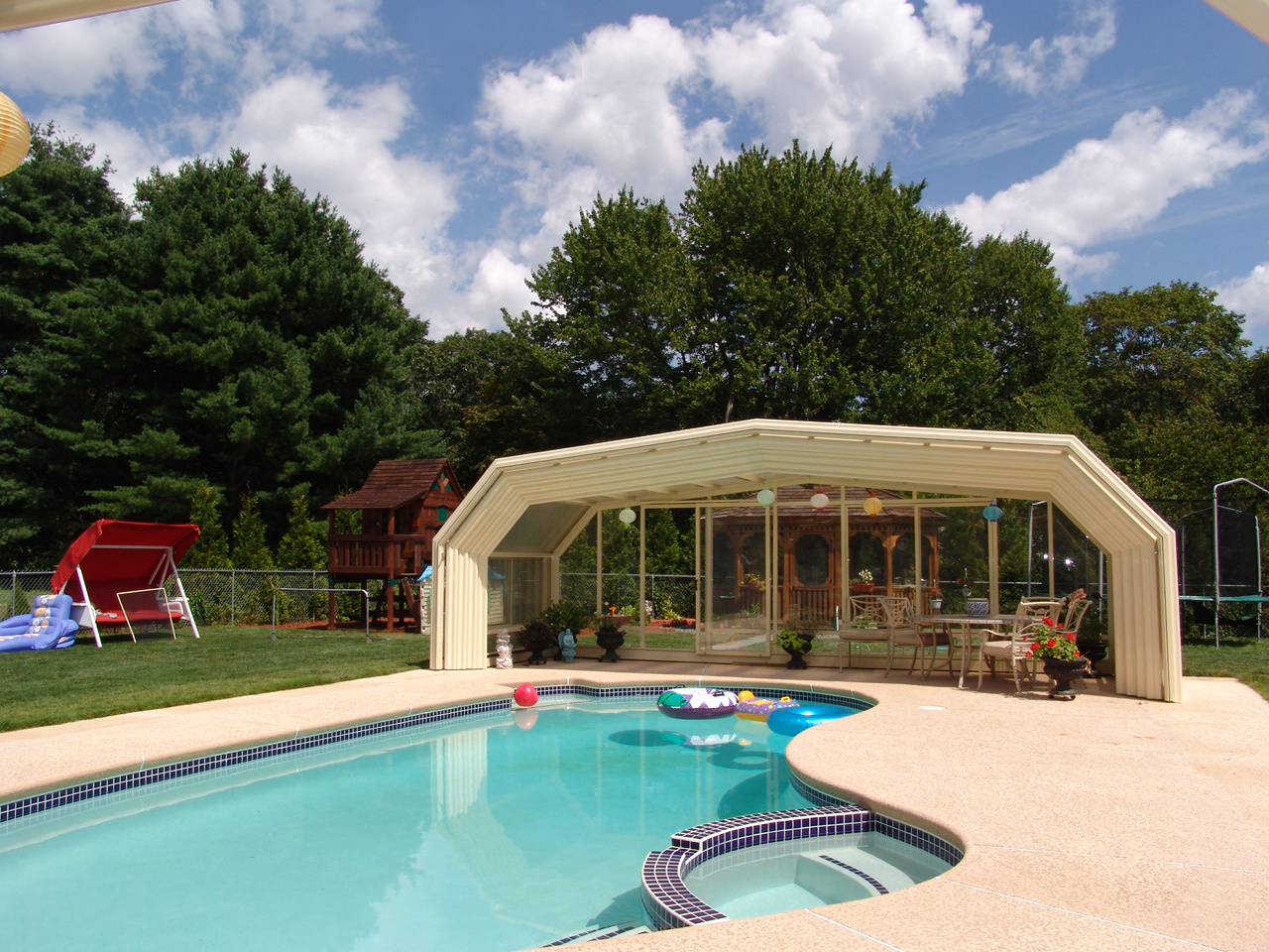 Connecticut Glass Pool Enclosure Manufactured by RollACoverAmerica's