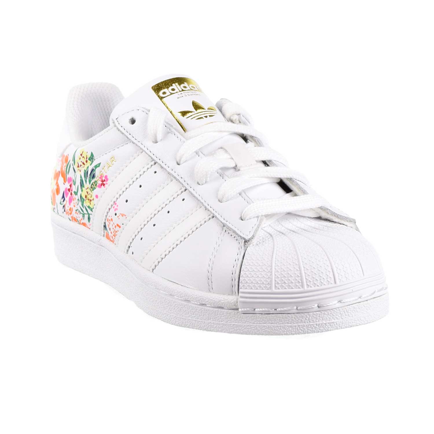 Adidas Superstar Womens Shoes Floral Footwear WhiteGold Metallic