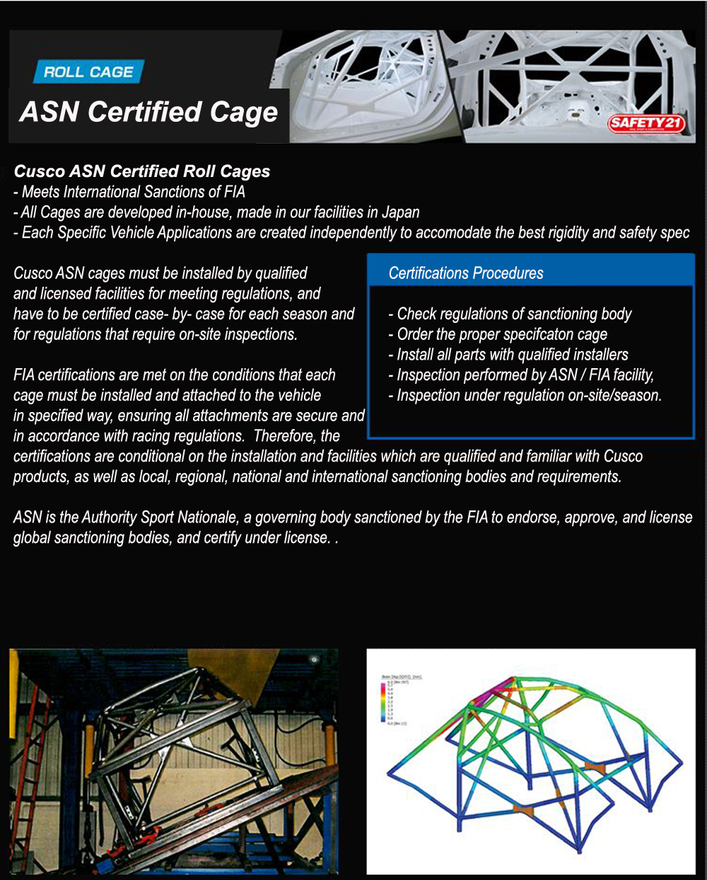 ASN/FIA Certified WeldIn Cage Cusco Roll Cages