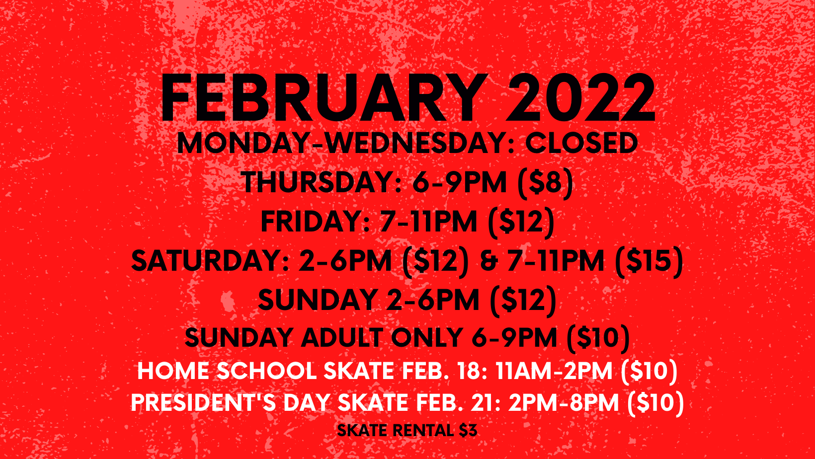 MarchSkateSchedule Roller City of Jacksonville