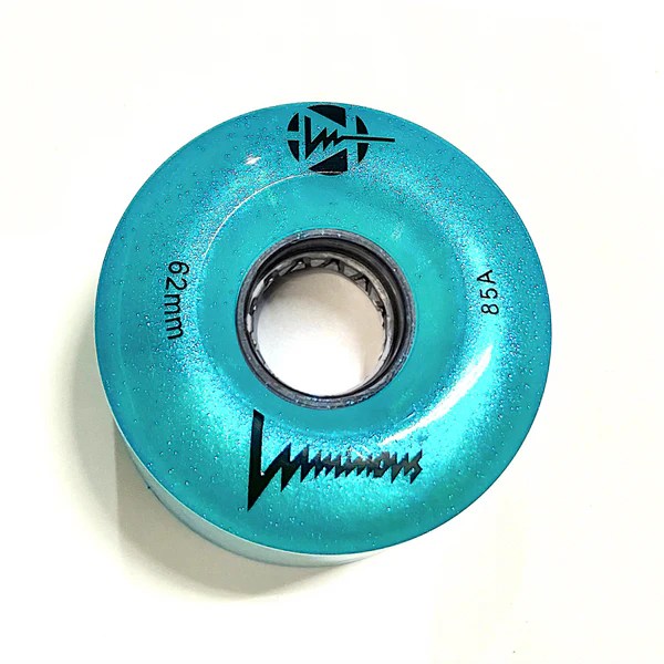 85A AQUA Glitter Professionally Dyed Luminous LightUp Roller Skate Wh