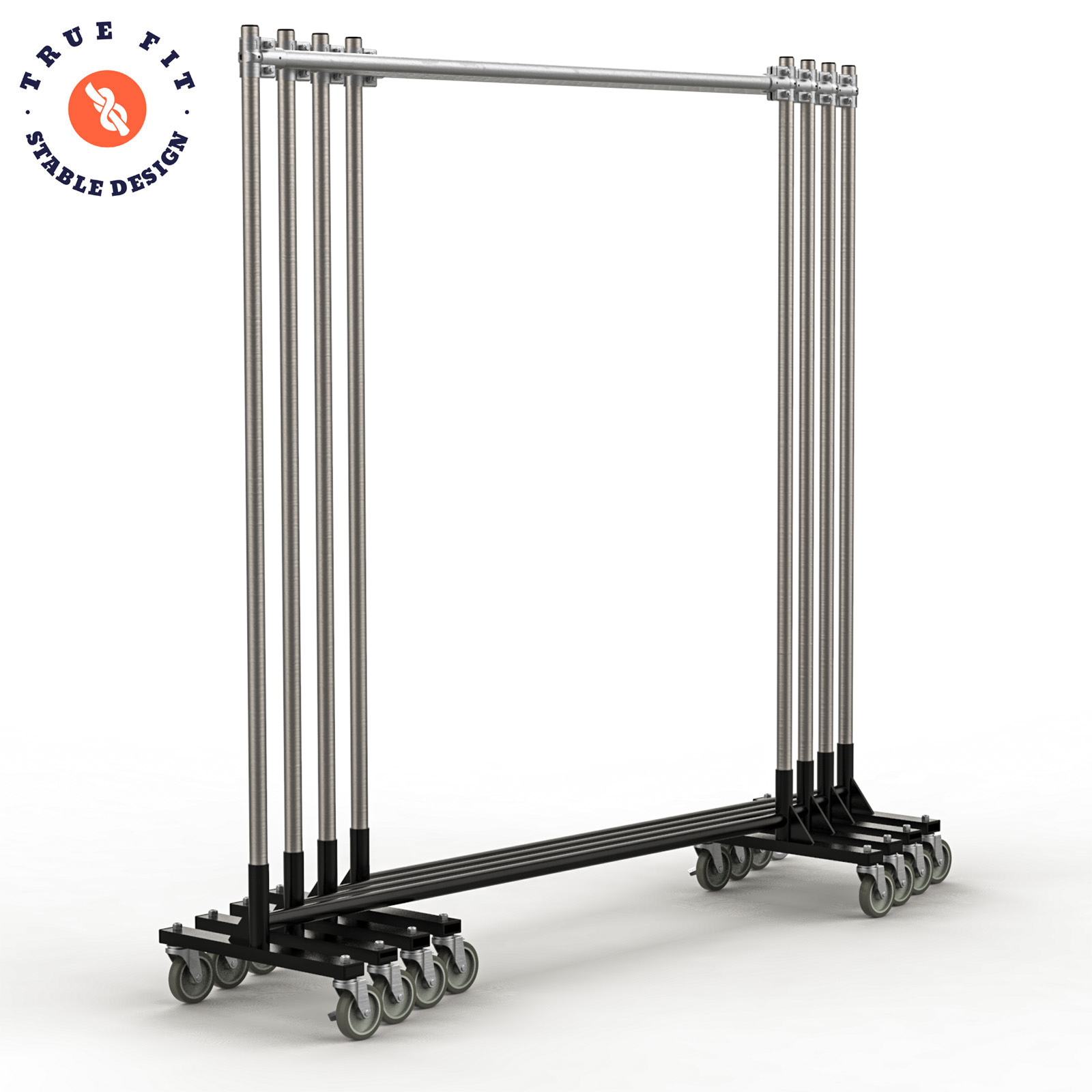 Railex 1331 Heavy Duty Rolling "H" Rack Rolling Garment Racks by Railex