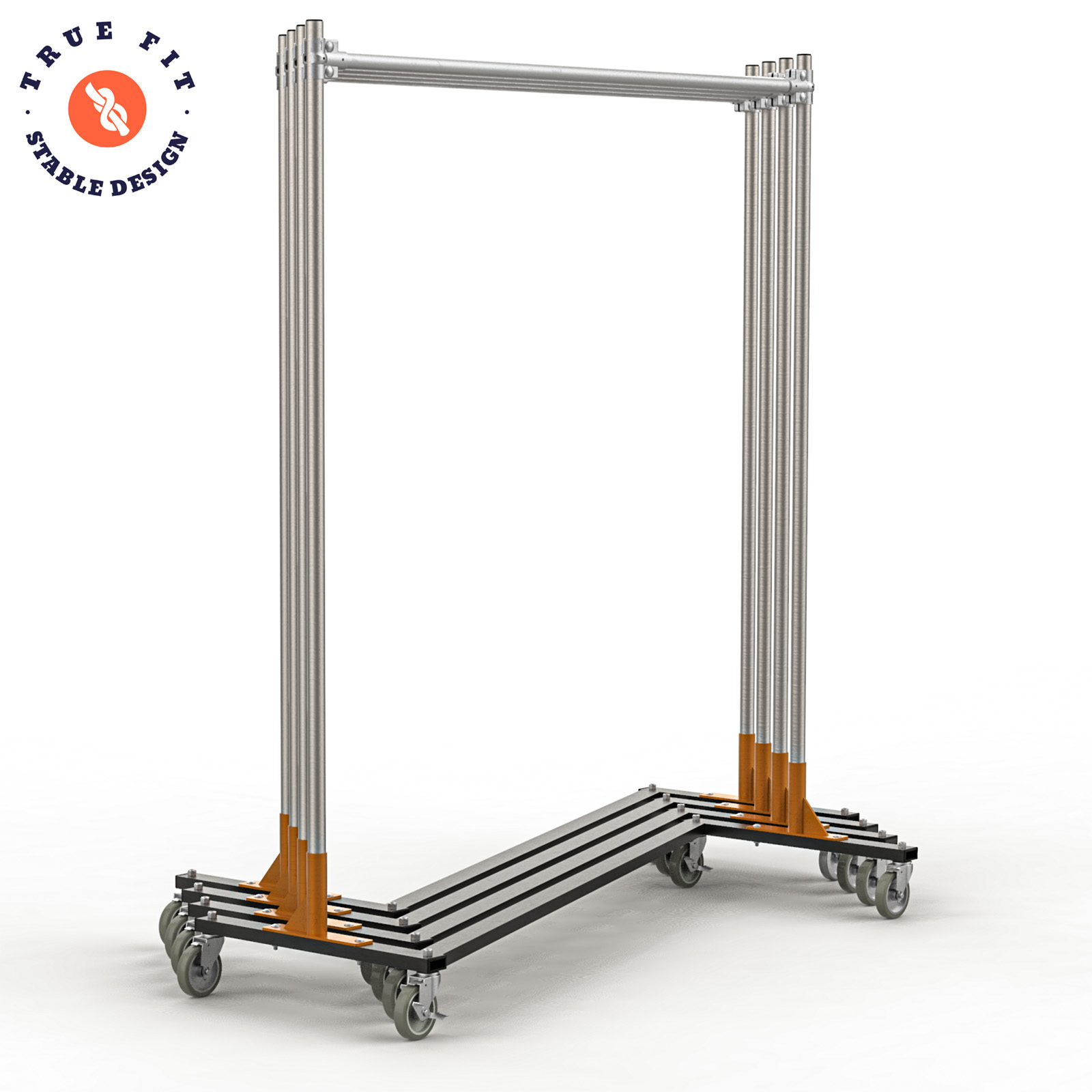 Railex 1380 Heavy Duty Rolling "Z" Rack Rolling Garment Racks by Railex