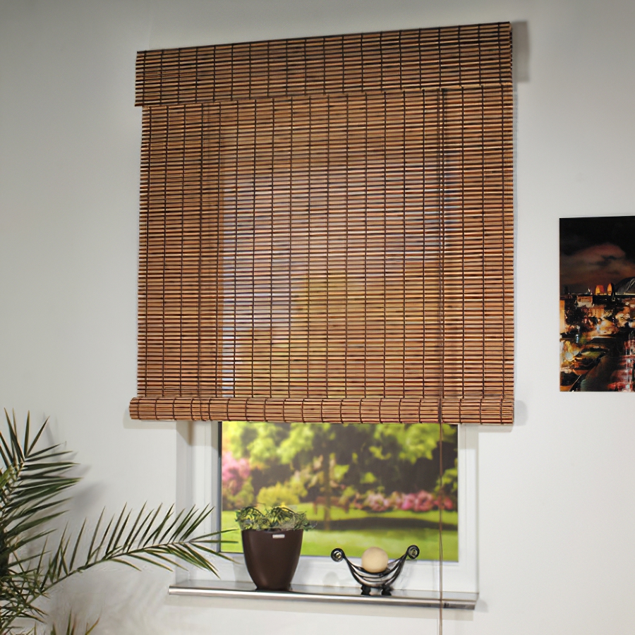 Rolloworld Standard HolzRollo Rollo Rollos Holz Schnurzug natur braun