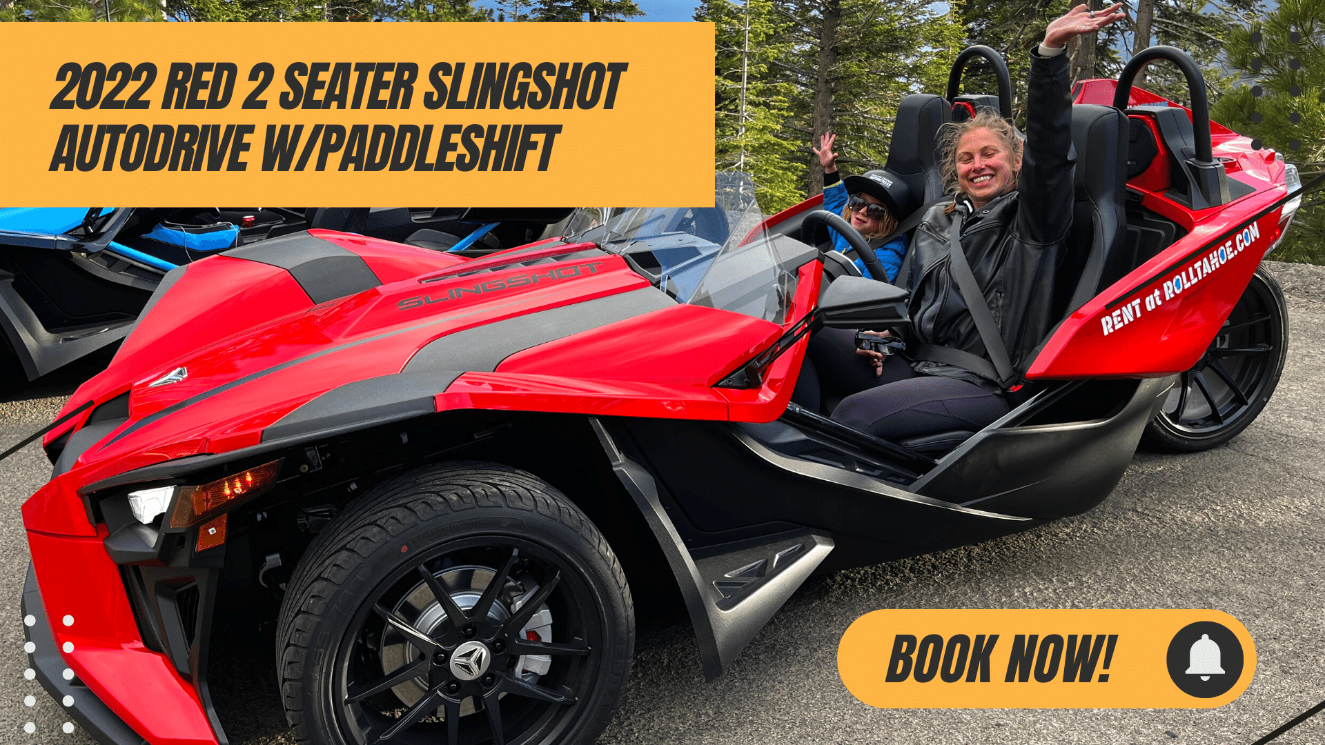 Slingshot, Motorcycle, Moped, and EBike adventure rentals in Lake Tahoe