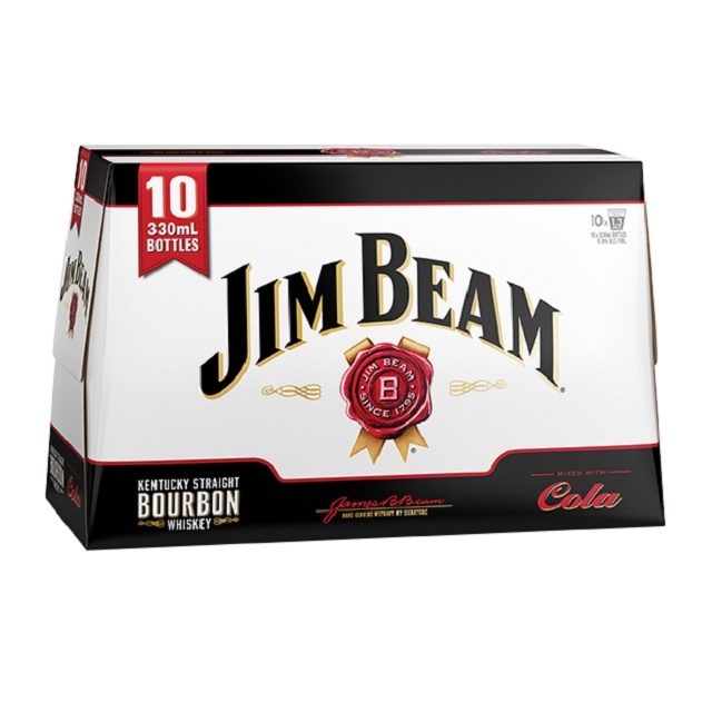 Jim Beam Bourbon & Cola 4.8 alc/vol 10pk 330ml bottle Rolly Inn Liquor