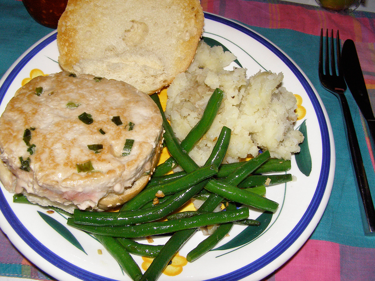 Tuna Burger made from frozen Ahi Tuna steaks