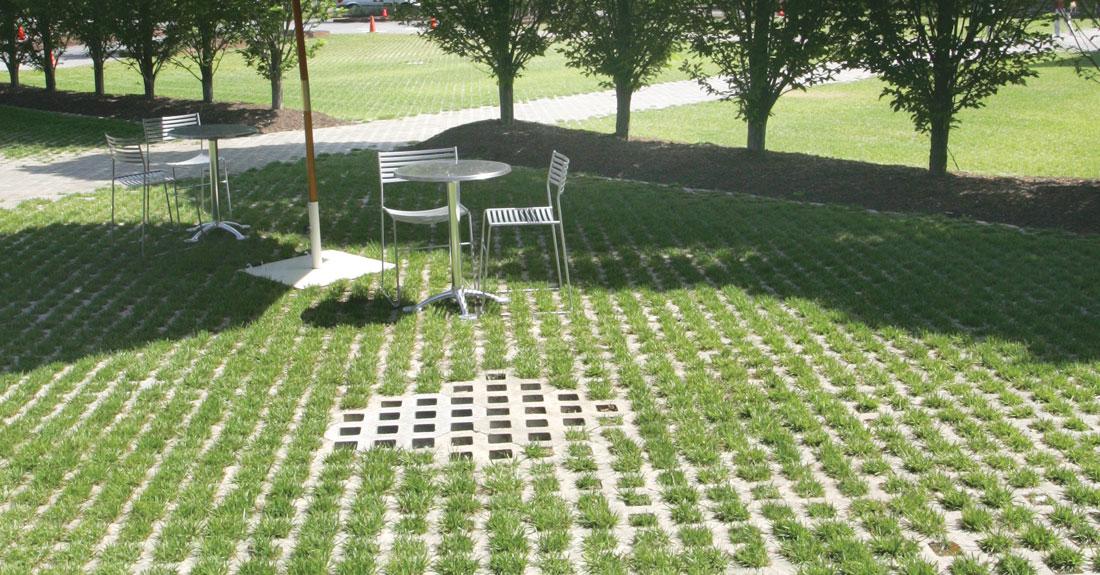 Turfstone is the ideal permeable paver for overflow parking and mixed