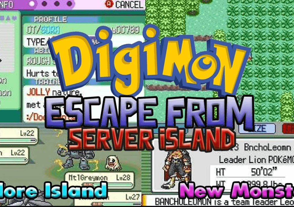 Pokemon Digimon Escape from Server Island (Pokemon Emerald Hack) GBA ROM & ISO Download