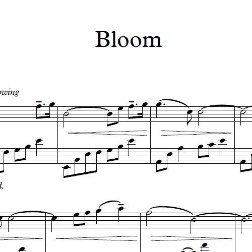 Bloom sheet music Ron Adelaar Music