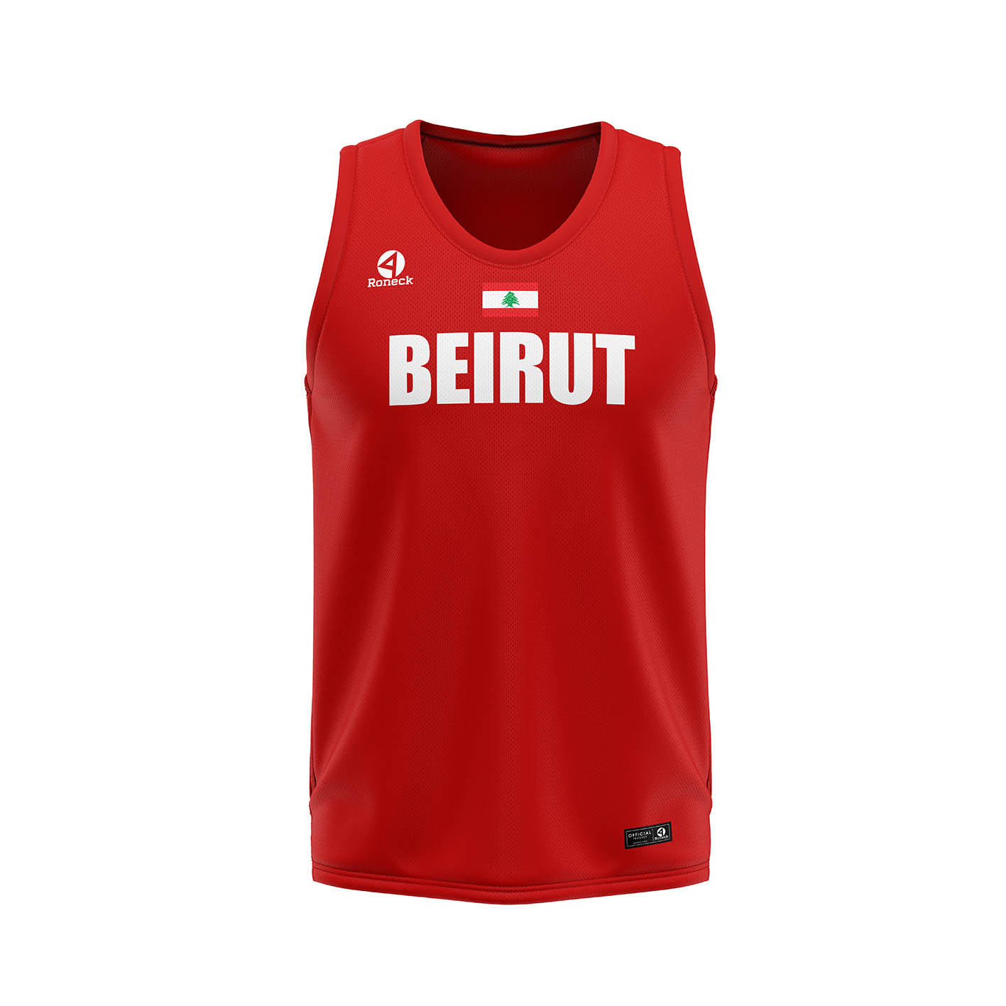3x3 Official Lebanon Basketball Jersey Roneck