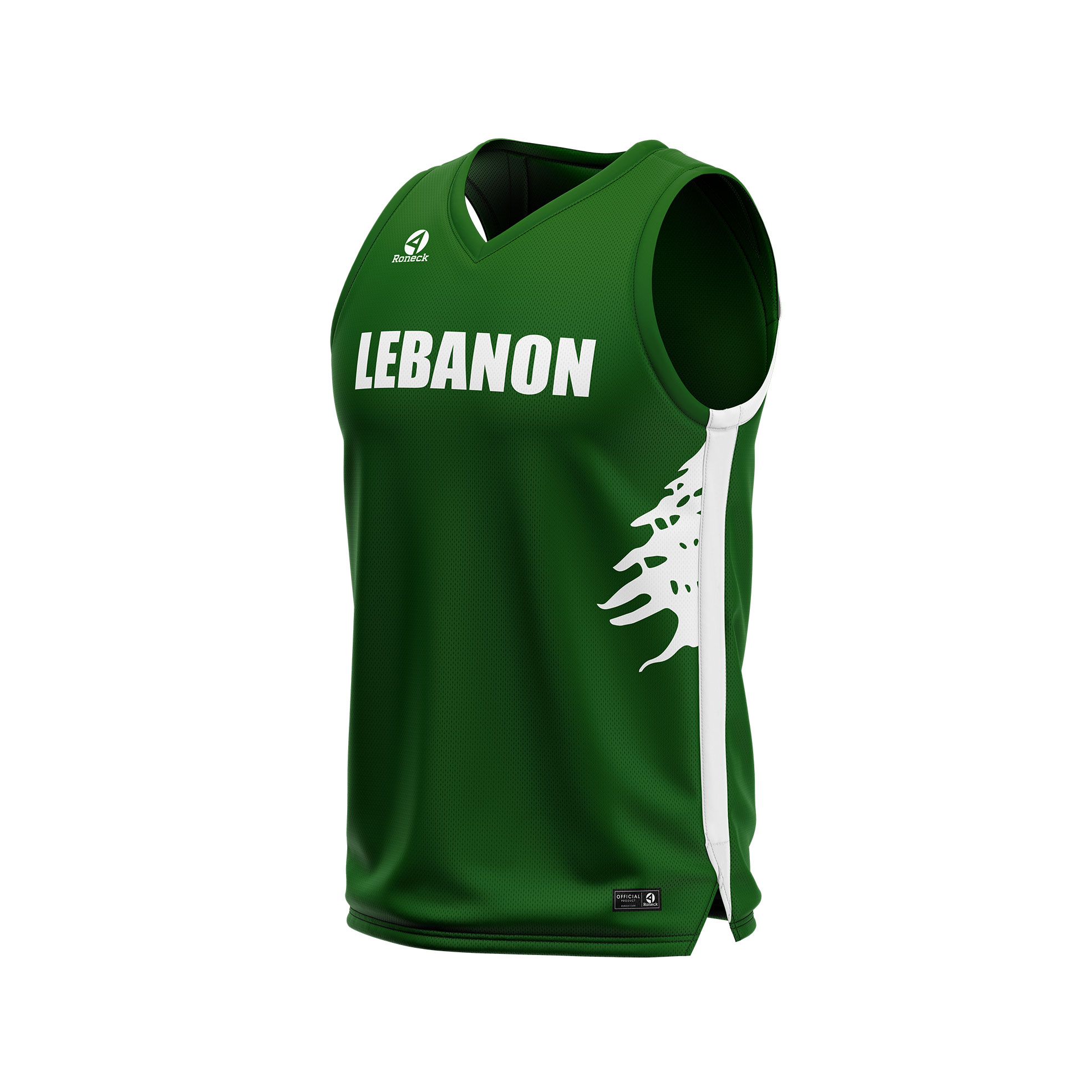Green Lebanon Basketball Jersey Roneck