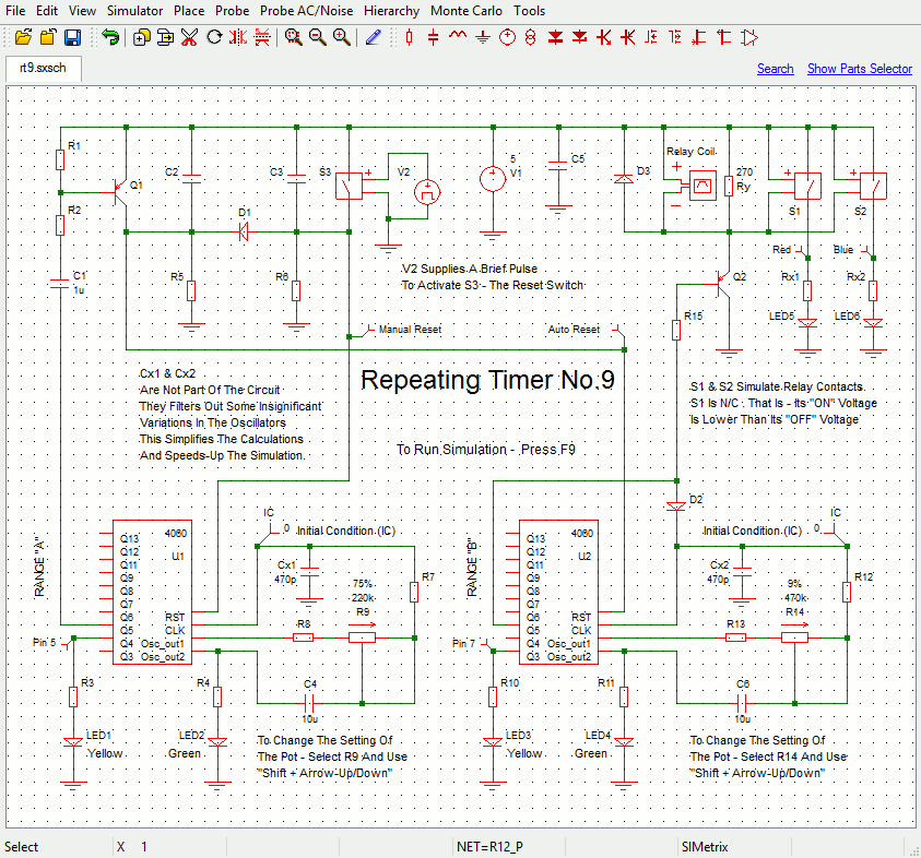 Ron J's Repeating Timer No.9 Free Circuit Simulation