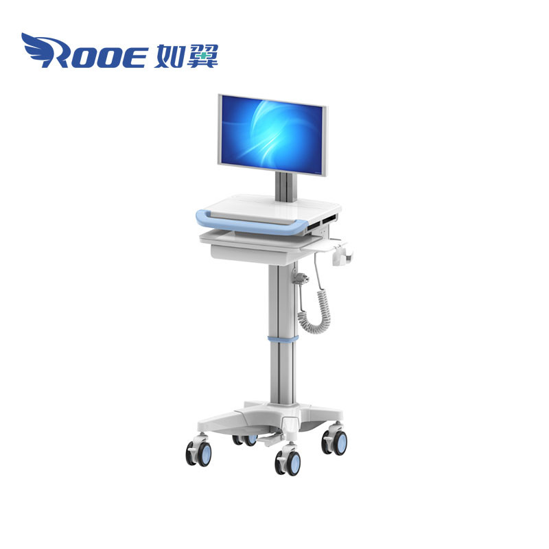 Medication Computer Cart With Battery Nursing Computer On Wheels