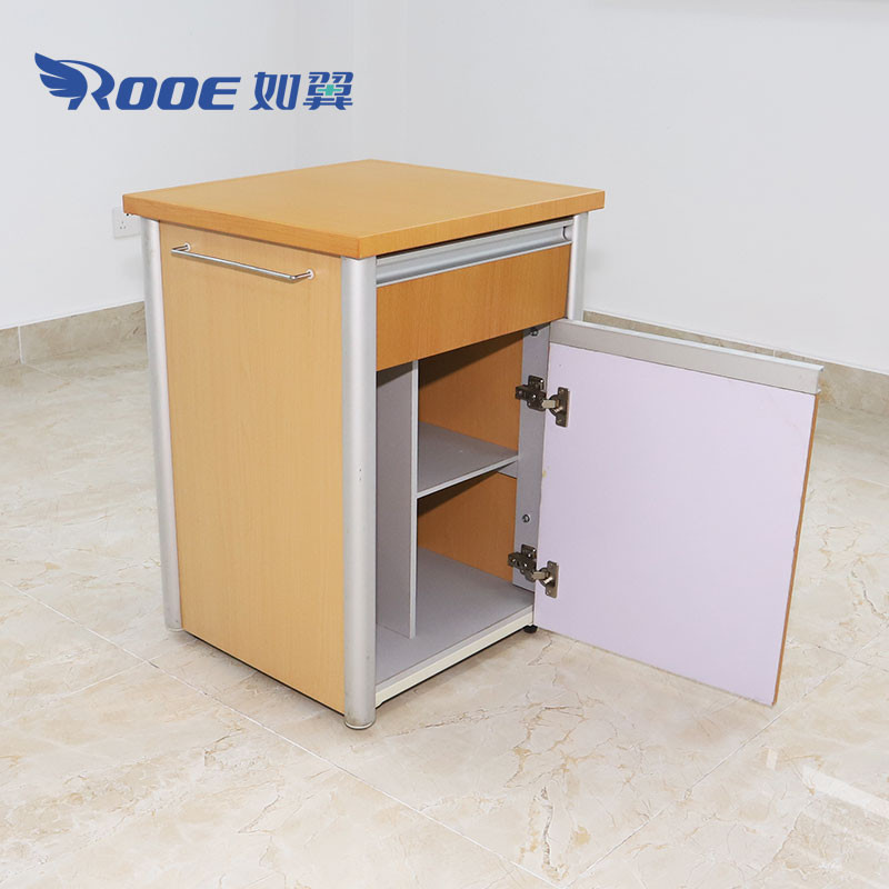 2 Drawer Medical Bedside Table Stainless Steel Bedside
