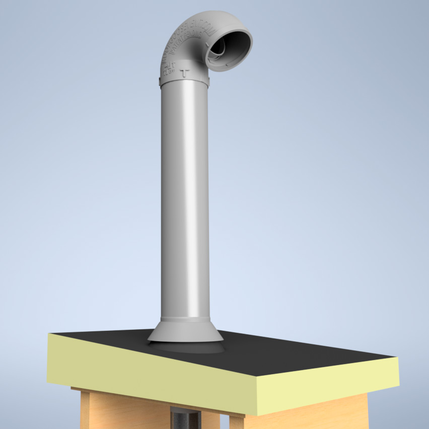 4Inch Insulated Intake or Exhaust Roof Vent RG4IE INSULATED HVAC