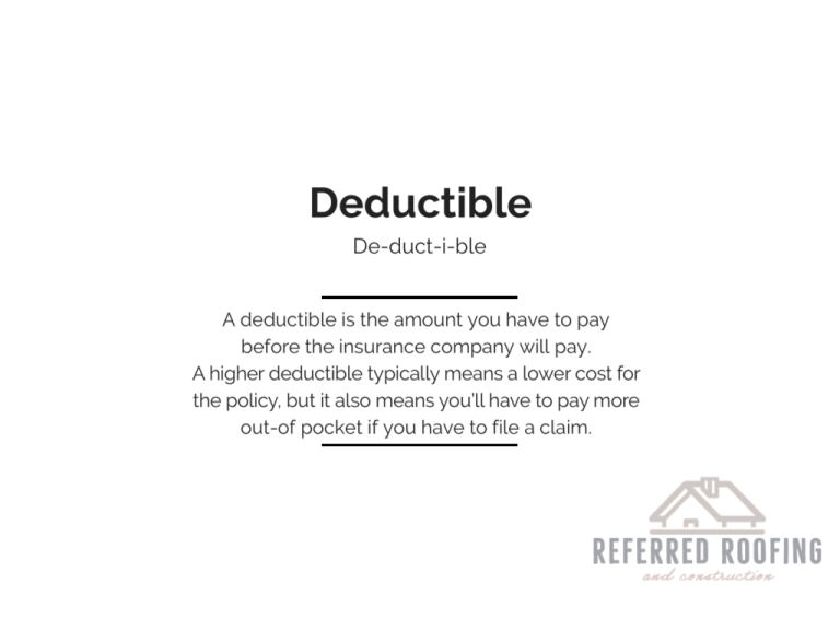 Deductible Do You Really Have To Pay It? Roofing tips from Ash