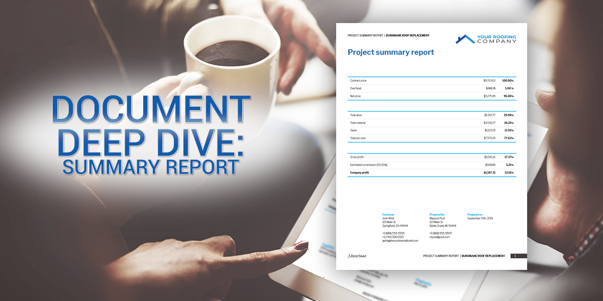 Document Deep Dive Summary Report RoofSnap