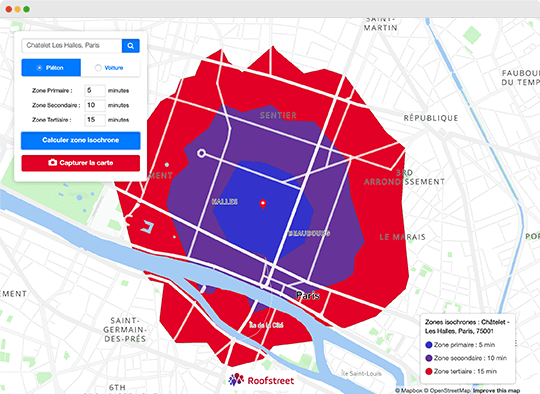 Zone de chalandise isochrone gratuite