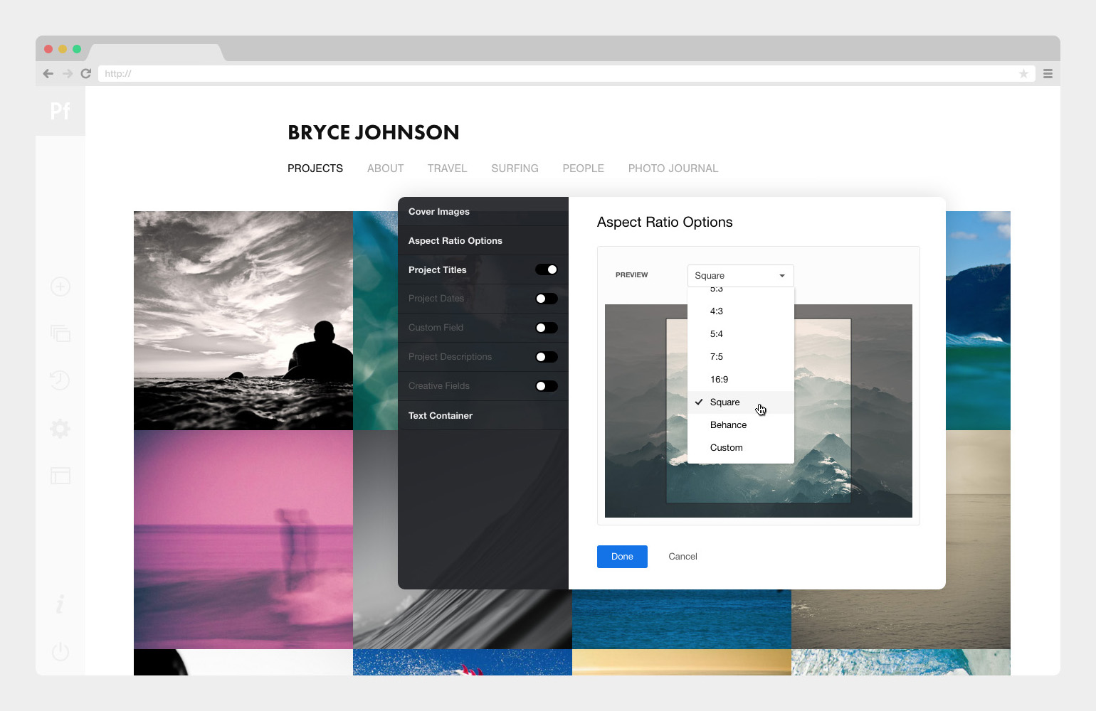 Adobe Portfolio editor — by Andrew Couldwell