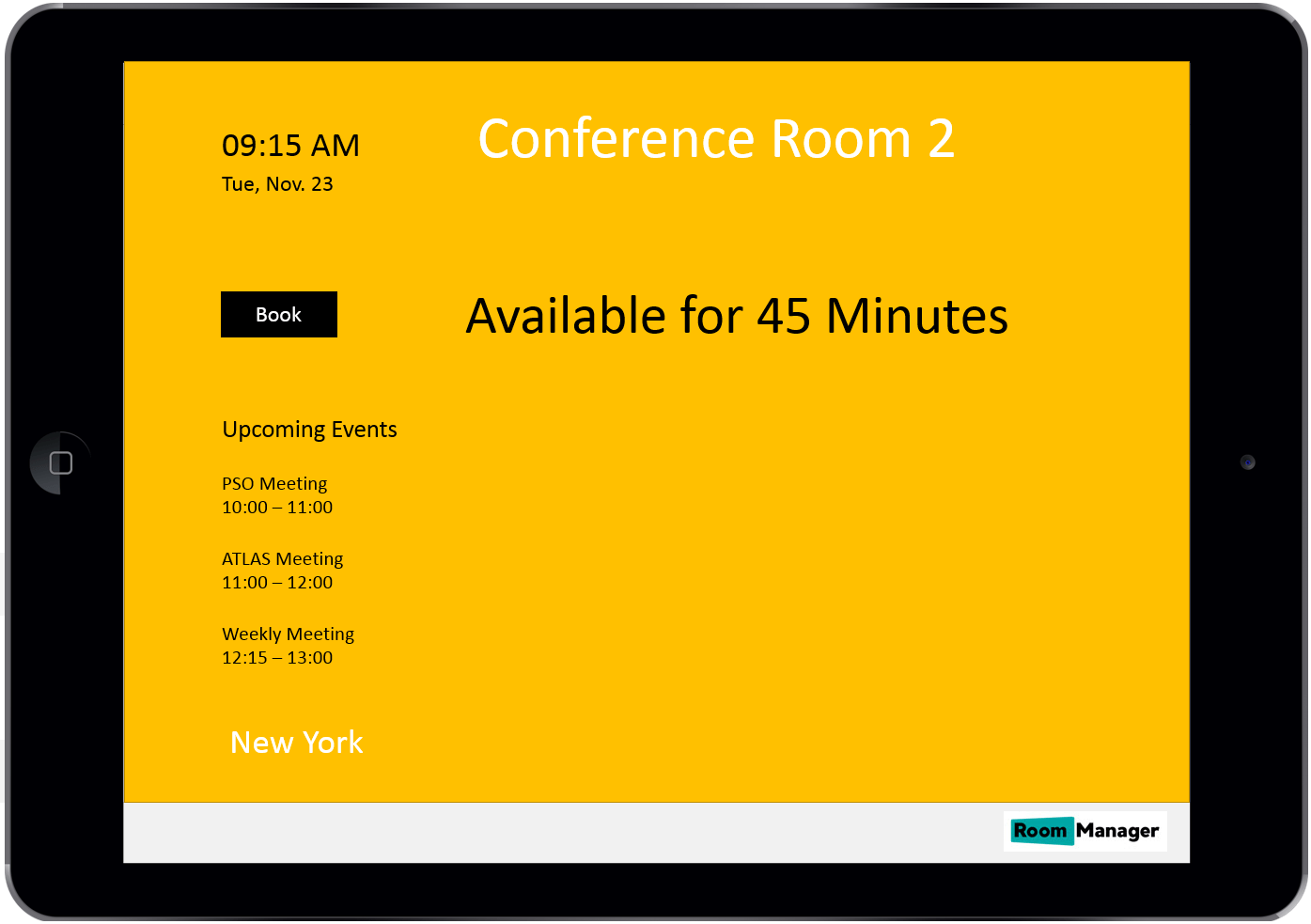 Conference Room Displays Room Manager for Office 365