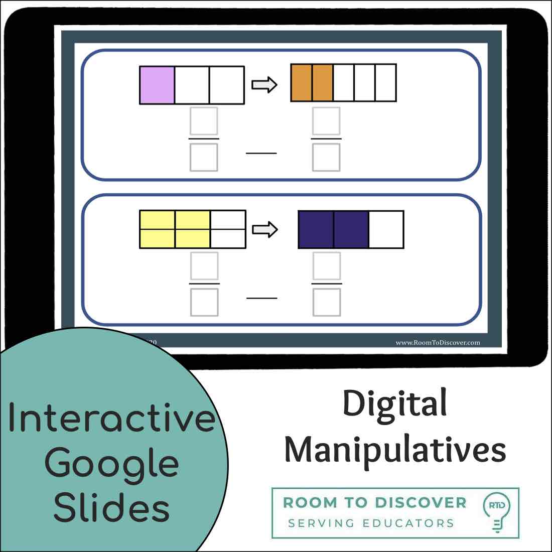 Modeling Equivalent Fractions | Interactive Digital Visual Models