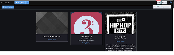 radio station backup/restore failure; streaming url display