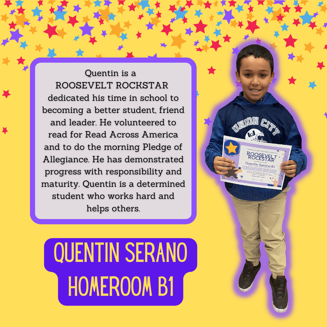 Celebrating Our March Rock Stars Roosevelt School