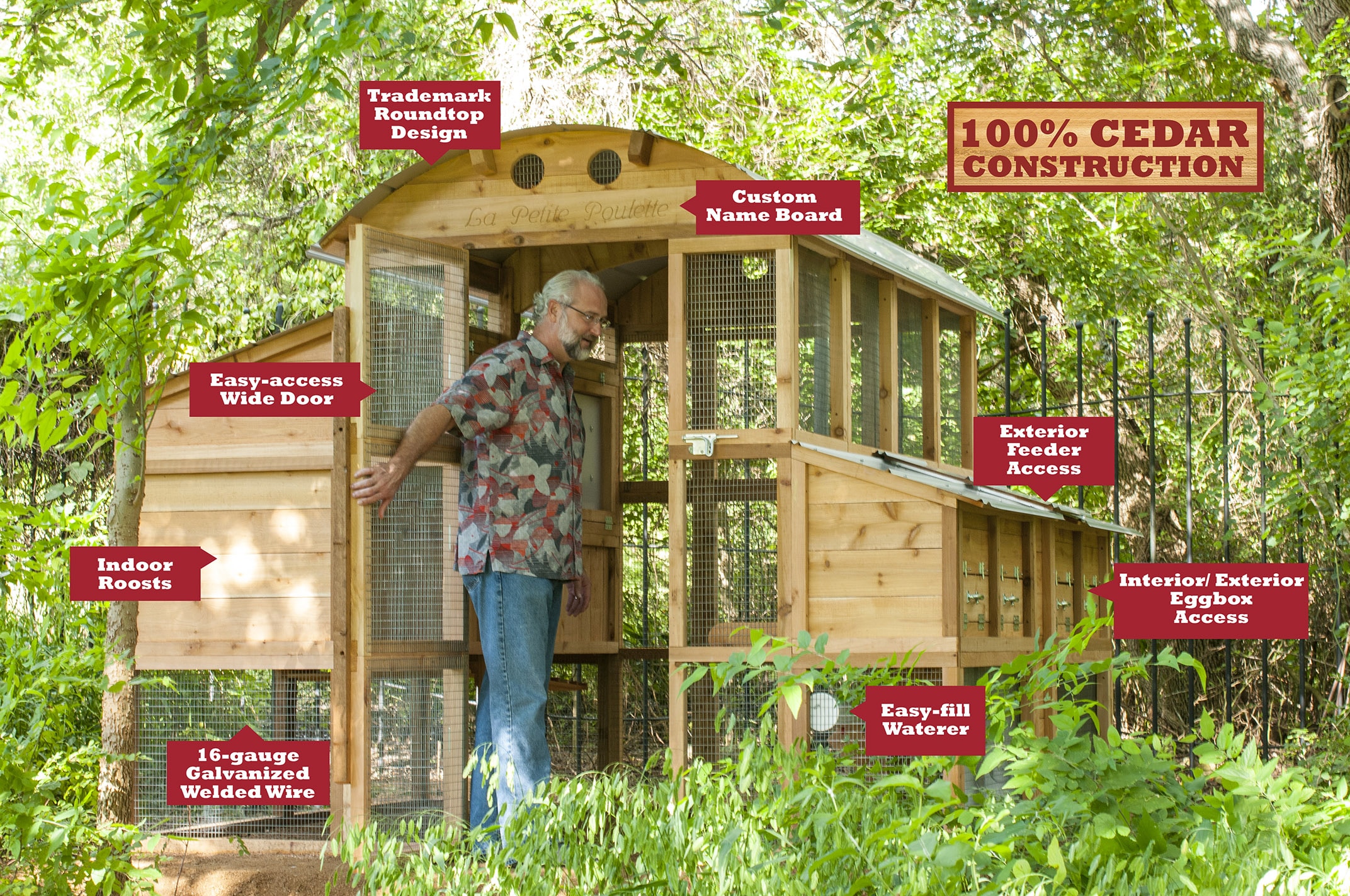 RoundTop WalkIn Large Chicken Coop Roost & Root