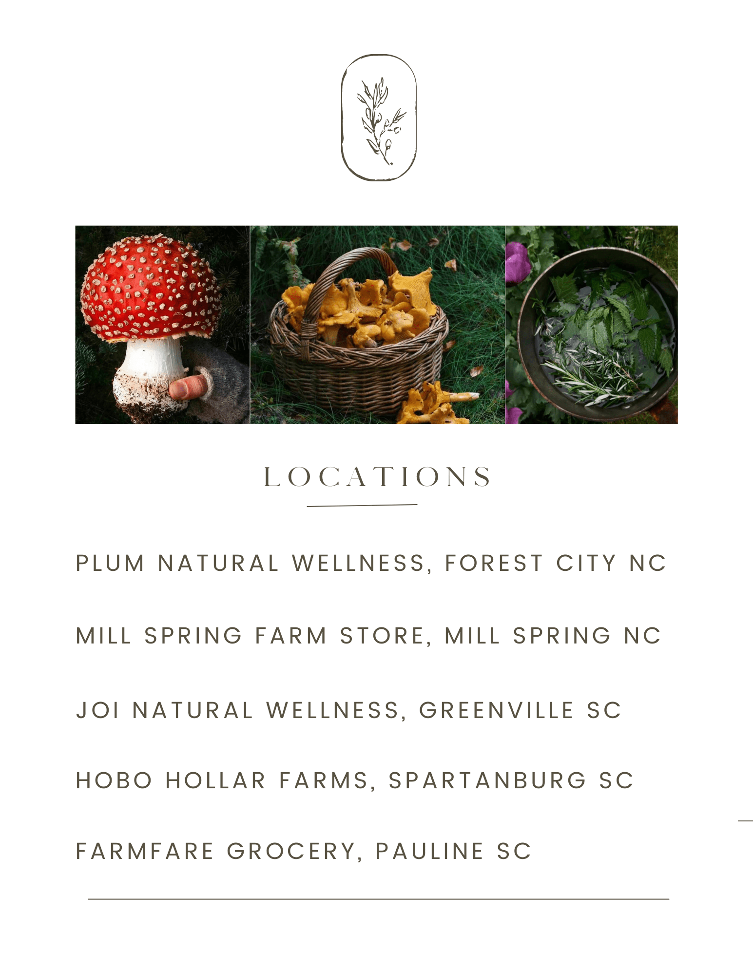 Locations Ethically sourced and sustainably wild harvested plant and