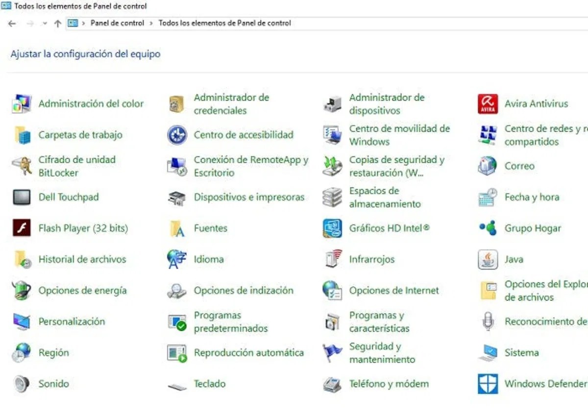 Accede al clásico Panel de control desde Windows 10