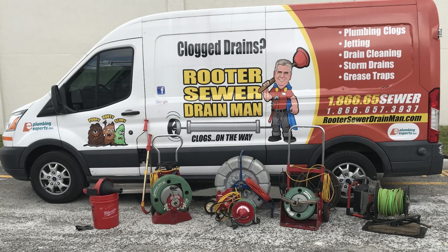 Clogged Drain Cleaning Call Rooter Sewer Drain Man