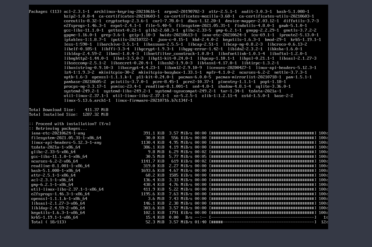 Making Arch from scratch to hacking ready. ルートキット