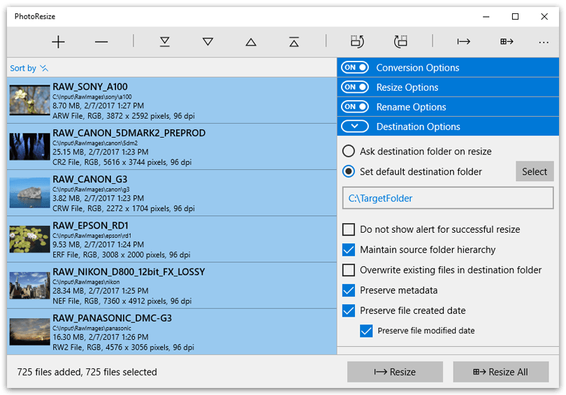 PhotoResize Bulk image resizer for Mac