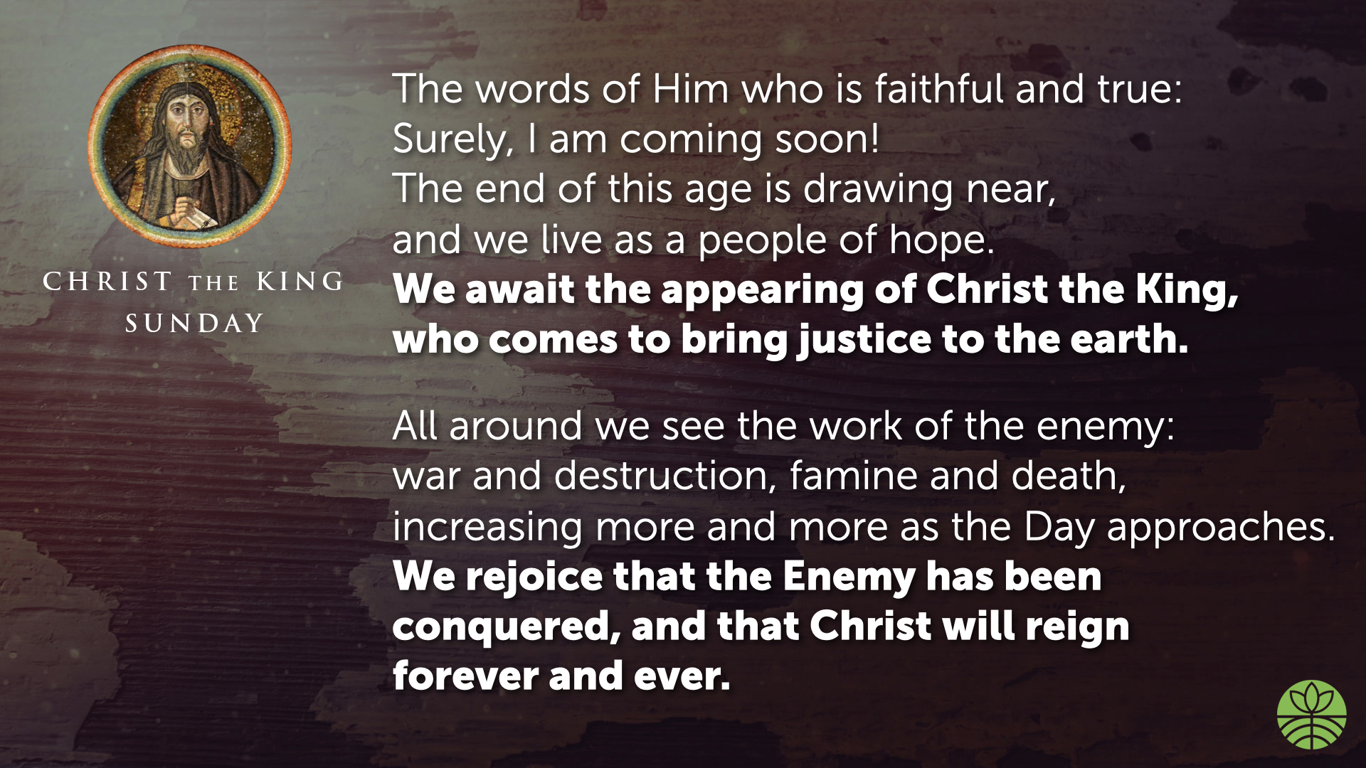 Christ the King Sunday 2020 Roots Covenant Church