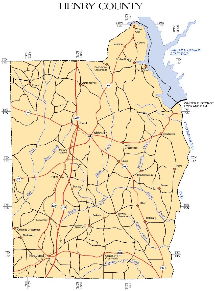 Towns and Communities of Henry County, Alabama